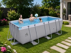 Avenli Porodični bazen 400x200x99 SET sa merdevinama, pumpom, čeličnom konstrukcijom - Img 4