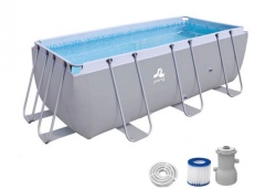 Avenli Porodični bazen 400x200x99 SET sa merdevinama, pumpom, čeličnom konstrukcijom - Img 3