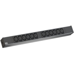 Bachmann PDU Basic ALU 19" 1U 12xC13 sa blokadom, 16A, kabl 2m ( 333.616 )