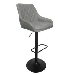 Barska stolica Glamur Svetlo siva/Crna metalna baza 620158, 480x510x890(1100)mm ( 776-045 )