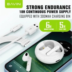 Bavin Earbuds Wireless slušalice + kabl type-C bela ( 90211 )-3