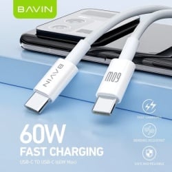 Bavin kabl 60W Type C na Type C 1m bela ( 90125 )-1