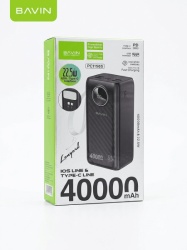 Bavin Power Bank 40000 mAh 22.5W type USB A + type C crna ( 90337 )