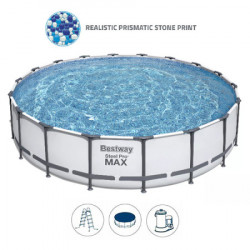 Bestway bazen za dvoriste Steel Pro Max sa celicnim ramom (kompletna oprema:filter pumpa,prekrivac I merdevine)427x122 cm ( 5612X )