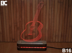 Black Cut 3D Lampa jednobojna - Gitara ( B16 ) - Img 3