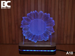 Black Cut 3D Lampa sa 9 različitih boja i daljinskim upravljačem - Cvet ( A10 ) - Img 5