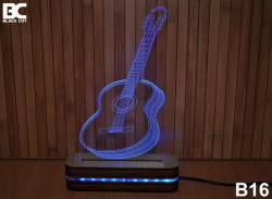 Black Cut 3D Lampa sa 9 različitih boja i daljinskim upravljačem - Gitara ( B16 ) - Img 4
