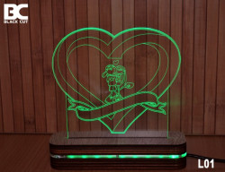Black Cut 3D Lampa sa 9 različitih boja i daljinskim upravljačem - Forever in Love ( L01 ) - Img 6