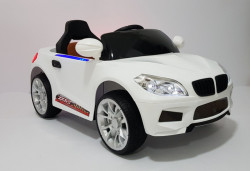 BMW 2 Auto na akumulator sa kožnim sedištem i mekim gumama - Beli - Img 5