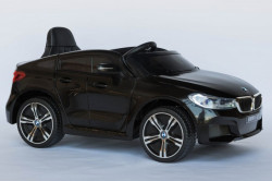 BMW 6 GT Licencirani Auto za decu na akumulator sa kožnim sedištem i mekim gumama - Crni ( BMW GT ) ( BJ 2164 ) - Img 1