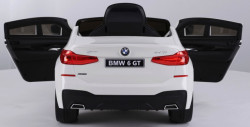 BMW GT 6 Licencirani Dečiji auto na akumulator sa kožnim sedištima i mekim gumama - Beli - Img 12