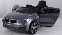 BMW GT 6 Licencirani Dečiji auto na akumulator sa kožnim sedištima i mekim gumama - Sivi - Img 7