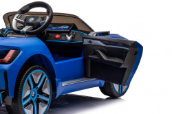 BMW i4 Dečiji Auto na akumulator sa kožnim sedištem i mekim gumama - Plavi - Img 9