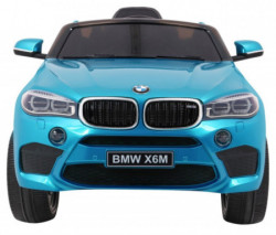 BMW X6 Licencirani model 229-1 Auto za decu sa kožnim sedištem i mekim gumama - Metalik plavi - Img 7