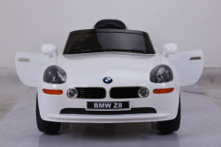 BMW Z8 2018 Licencirani auto za decu na akumulator sa kožnim sedištima i mekim gumama Beli - Img 3