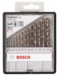 Bosch 13-delni robust Line set burgija za metal HSS-Co 1,5 2 2,5 3 3,2 3,5 4 4,5 4,8 5 5,5 6 6,5 mm ( 2607019926 )
