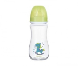 Canpol baby flašica 300ml široki vrat antikolik - easy start- toys horse - zelena ( 35/222_gre )-1