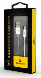 CC-USB2P-AMLM-2M-W Gembird 8-pin charging and data cable, 2m, white - Img 2