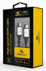 CCB-HDMIL-3M Gembird HDMI kabl, High speed,ethernet support 3D/4K TV Select Plus Series blister 3m A - Img 1