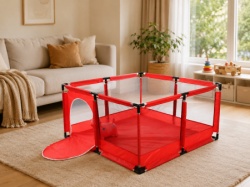 Delunaro dečija ogradica za igru sa mrežom 127x127x65 cm ( KLK2608-Red )-3