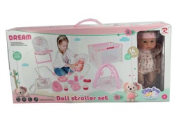 Dečiji bebi set sa lutkom i kolicima ( 849352 )