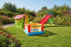 Dečiji komplet za dvorište ( SET 6 ) Kućica + Zamak+ Tobogan