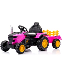 Dečiji traktor sa prikolicom i daljinskim roze ( 13616 )