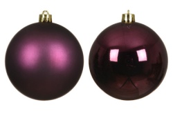 Dekordom novogodišnja dekoracija - hanging bauble set mix 4pcs 10cm 022617 - dark mauve - kmg ( 043315 )-2