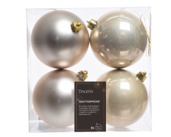 Dekordom novogodišnja dekoracija - hanging bauble set mix 4pcs 10cm 022177 - pearl - kmg ( 043300 )-2