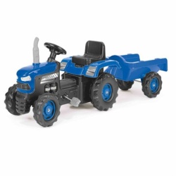 Dolu traktor sa prikolicom plavi ( 082534 )