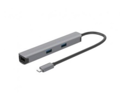 E-green Adapter USB USB 3.1 tip C (M) - HDMI + 2 x USB 3.0 + SD/TF+PD 100W + RJ45 (F)1000 Mbps (7 u 1)