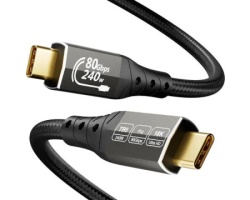 E-green Kabl USB4 V2.0 USB C-CM/M Thunderbolt 5/4, 80Gbps/PD 16K@60Hz 8K@120Hz, 2m, crni