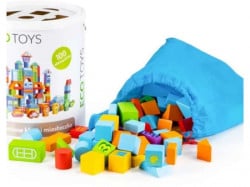 Eco Toys edukativne drvene kocke city 100kom ( SR19001 ) - Img 4