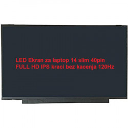 Ekran za laptop LED 14 slim 40pin FULL HD IPS kraci bez kacenja 120Hz ( 110638 )  - Img 1