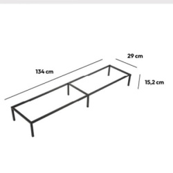 Five okvir sa nogarama 134x29x15,2cm metal crna ( 173611 )-4