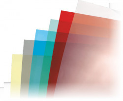 Folija PVC za koričenje u boji prednja strana providna, A4 150 my crvena ( 14SKI19D )