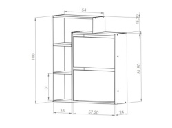 Futrix Cipelarnik kombinovan belo-hrast ( 32139 ) -2