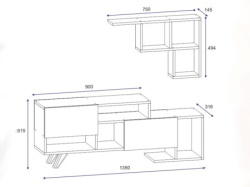 Futrix  Tv komoda Kocka belo - orah ( 35104 ) -3