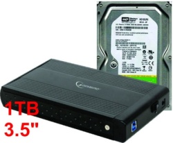 Gembird HDD 3.5 1TB SET USB 3.0 SATA eksterno kuciste + 1TB WD10EURX WD/ EE3-U3S-3 (3999)