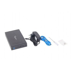 Gembird HDD External Enclosure, 3.5", SATAIII, USB3.0, Aluminium, Black ( EE3-U3S-3 ) -3