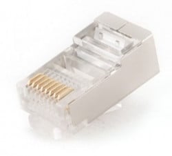 Gembird PLUG5SP/10 shielded modular 30u gold plated LAN konektor RJ45 za FTP SFTP cat5 (pak.10kom) - Img 2