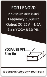 Gembird punjac za laptop 90W-20V-4.5A, USB yellow PIN (983) NPA90-200-4500 (IB08) ** - Img 3