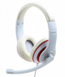Gembird slušalica sa mikrofonom, 1x3.5mm white/red ( MHS-03-WTRD )