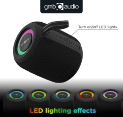 Gembird SPK-BT-LED-05-BK  Portable Bluetooth RGB LED TWS speaker, 8W, BT, FM, USB, Handsfree, Black-4