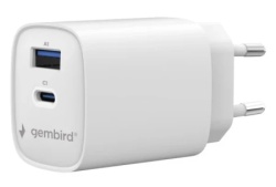 Gembird TA-UC-1A1C-PD45-01-W 2-port 45 W USB fast charger