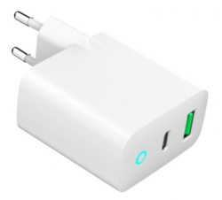  Gembird ta-uc-pdqc20l-w-01 punjac 20w, 2-port (usb-a+usb-c) led, white-7