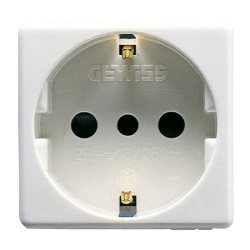 Gewiss System, šuko utičnica 2P+E 16A nem.std., 2M, bela ( Gw20205 )