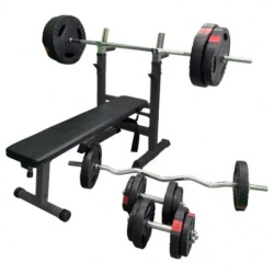 Gorilla Sports Klupa za benč sa setom tegova Gripper 100 kg ( 101206-00019-0048 )