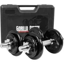 Gorilla Sports Kofer sa 2 podesive bučice (20 kg) ( 100809-00019-0001 )