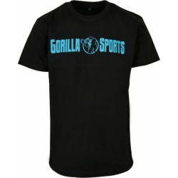 Gorilla Sports Sportska unisex majica (M / Crna-Neon tirkizna) ( 101197-00019-0078 )